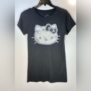 Rare Rhinestone HELLO KITTY Black Tee | Large